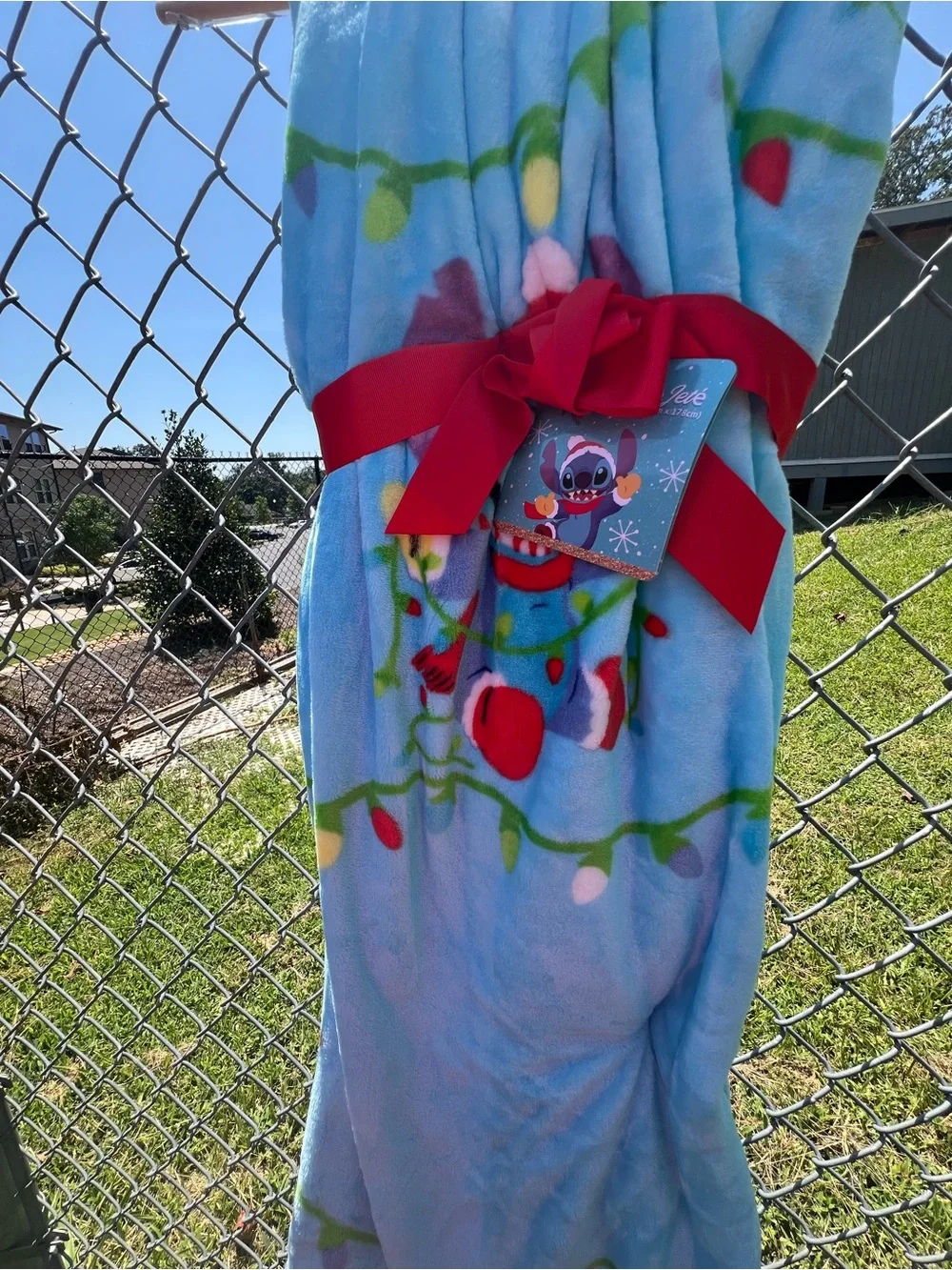 Disney Plush Stitch Holiday Throw Blanket